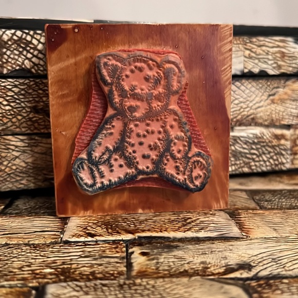 Vintage RARE Teddy Bear PSX Rubber Stamp Stuffed Animal Wood Mounted - Picture 3 of 5